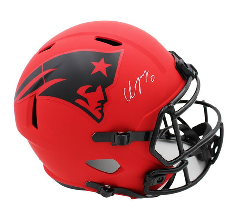 Christian Gonzalez Signed New England Patriots Speed Full Size Rave NFL Helmet