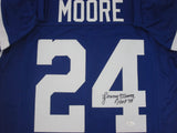 Indy Colts LENNY MOORE Signed Custom Blue Jersey AUTO w/ HOF '75 - JSA