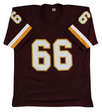 Joe Jacoby "3x SB Champ" Authentic Signed Maroon Pro Style Jersey BAS Witnessed