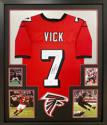 Michael Vick Autographed Signed Framed Atlanta Falcons Jersey BECKETT