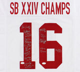 Super Bowl XXIV Champs Signed San Francisco Custom White Jersey with 17 Sigs