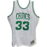 Larry Bird Autographed/Signed Boston Celtics M&N White Jersey Beckett 42036