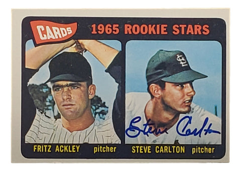 Steve Carlton Signed 1965 Topps #477 St Louis Cardinals Rookie Card JSA GG96761
