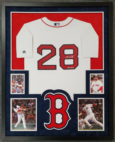 FRAMED SUEDE JD MARTINEZ AUTOGRAPHED SIGNED BOSTON RED SOX JERSEY FANATICS HOLO