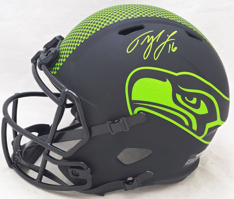 Tyler Lockett Autographed Twice Seahawks Eclipse Full Size Helmet (Smudge) 82185