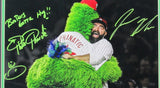 Jason Kelce/Phillies Phanatic Dual-Signed/Insc 16x20 Photo Framed PSA/DNA 189783