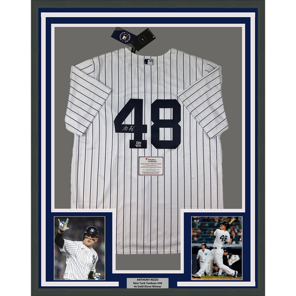 Framed Autographed Anthony Rizzo 33x42 Yankees Authentic Jersey