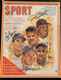 Koufax, DiMaggio, and Mays 3X Autographed Sport Magazine Cover from 1969 JSA LOA