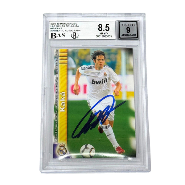 Kaka Signed 2009-10 Mundicromo Las Fichas De La Liga #40 - BGS 8.5 AUTO 9