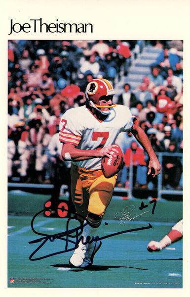 Joe Theismann Signed Washington Redskins Mini Poster 32/50 BAS 46095