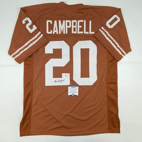 Autographed/Signed Earl Campbell Texas Orange Jersey Beckett BAS COA