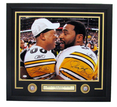 Hines Ward & Jerome Bettis Steelers Autographed/Framed 16x20 Photo JSA 141713