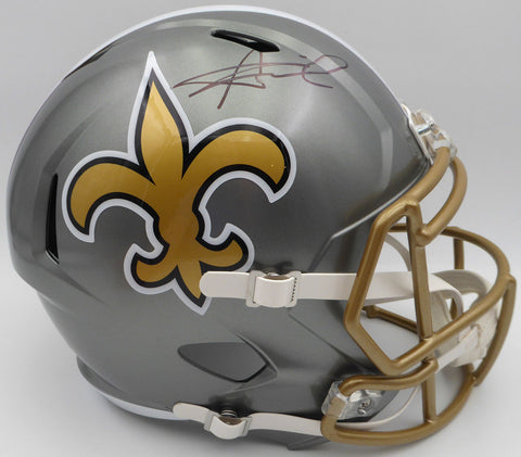Alvin Kamara Autographed Flash Gold Full Size Helmet Saints Beckett 1W403113