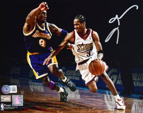Allen Iverson Autographed 76ers 8x10 Spotlight v. Kobe Photo-Beckett W Hologram