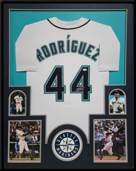 FRAMED SEATTLE MARINERS JULIO RODRIGUEZ AUTOGRAPHED SIGNED JERSEY JSA COA
