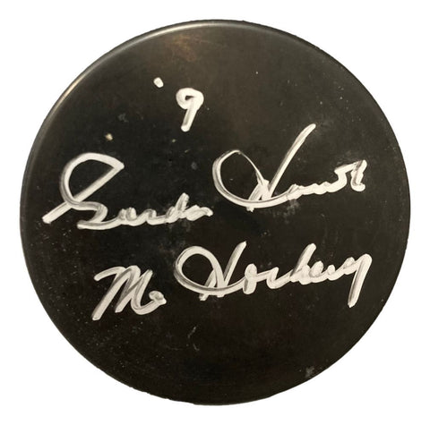 Gordie Howe Detroit Red Wings Signed Hockey Puck Mr Hockey Inscribed BAS