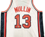 TEAM USA CHRIS MULLIN AUTOGRAPHED WHITE JERSEY BECKETT BAS WITNESS STOCK #232595