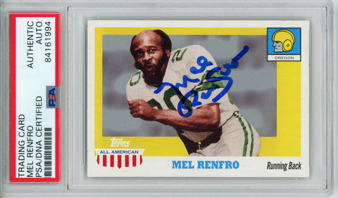 Mel Renfro Autographed 2005 Topps All American Trading Card PSA Slab 32594