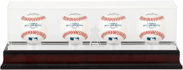 Los Angeles Angels Mahogany 4-Baseball Display Case