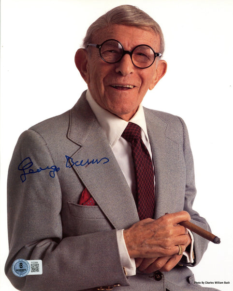 George Burns Autographed/Signed Comedian 8x10 Photo Beckett 57373