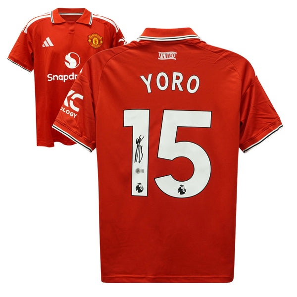 Leny Yoro Signed Manchester United 2026-27 Soccer Jersey #15 with Beckett COA