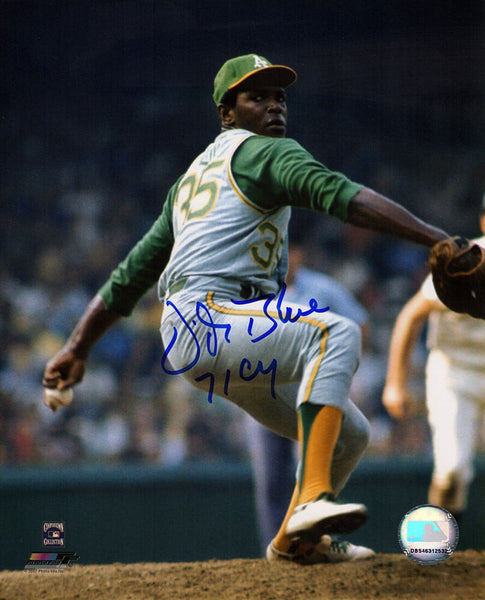 Vida Blue Signed Oakland A's Windup Pitching 8x10 Photo w/71 CY -(SCHWARTZ COA)