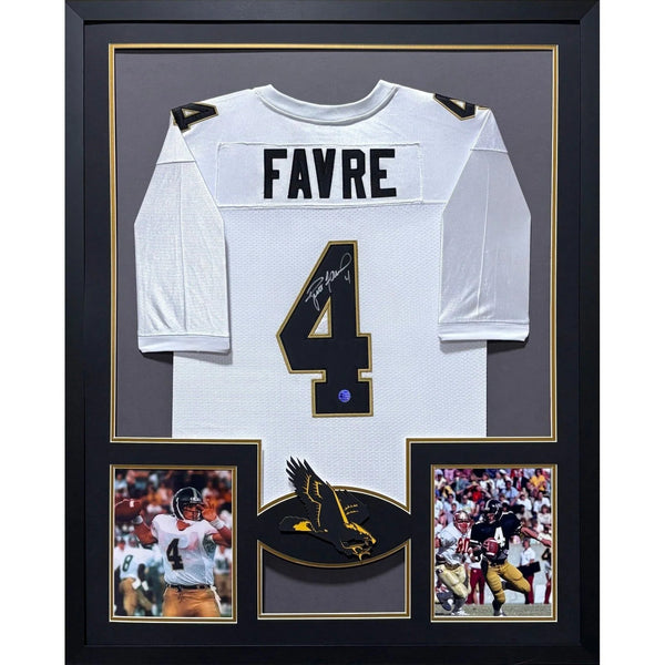Brett Favre Autographed Signed Framed Southern Mississippi WHT Jersey FAVRE COA