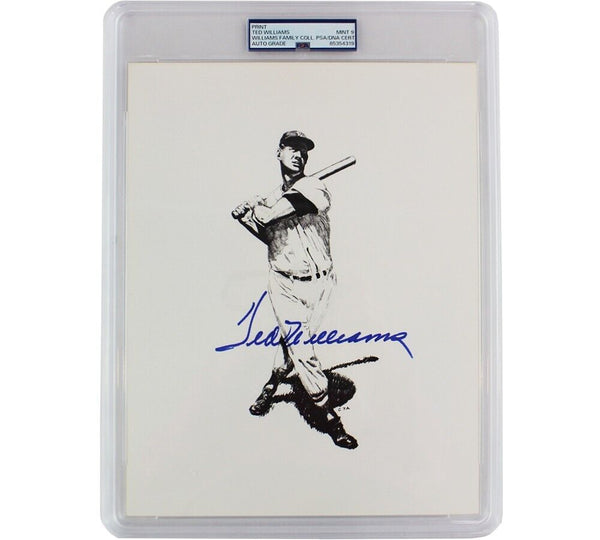 Ted Williams Signed 8.5x11 Mint 9 Graded Encapsulated Print