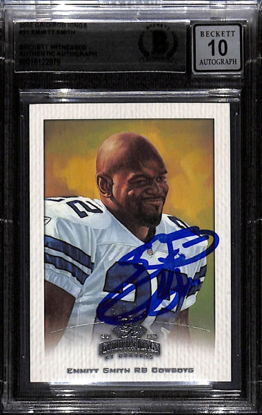 Emmitt Smith Signed 2002 Gridiron Kings #21 Trading Card Grade 10 Beckett 43870