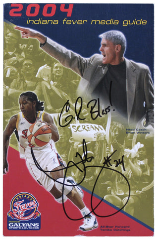 Tamika Catchings "God Bless!" Signed 2004 Indiana Fever Media Guide BAS #BR84269