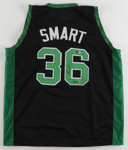 Marcus Smart Signed Boston Celtics Black Jersey Inscribed "DPOY" (Beckett)