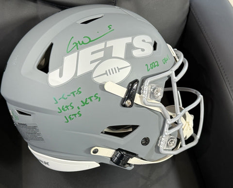 Garrett Wilson Signed Slate Speed Flex Helmet Jets Jets Roy Auto Fanatics /50