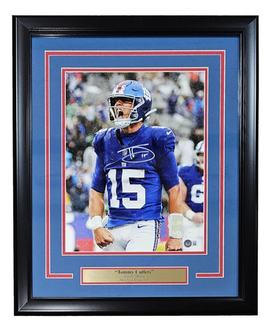 Tommy Devito Signed Framed 11x14 New York Giants Scream Photo BAS ITP