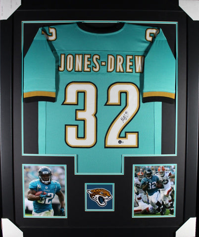 MAURICE JONES-DREW (Jaguars teal TOWER) Signed Auto Framed Jersey Beckett