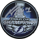Patrick Maroon Autographed Tampa Bay Lightning Puck 21 SC Champs Fanatics 53834
