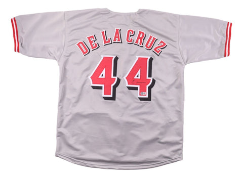 Elly De La Cruz Cincinnati Signed Gray Baseball Jersey BAS