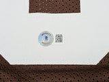 CLEVELAND BROWNS BERNIE KOSAR AUTOGRAPHED BROWN JERSEY BECKETT WITNESS 216725