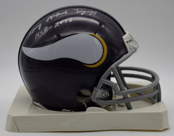 Mick Tingelhoff HOF Vikings Signed/Inscribed Mini Football Helmet JSA 212277