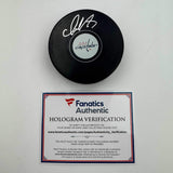 Autographed/Signed Alexander Alex Ovechkin Logo Hockey Puck Fanatics COA