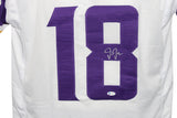 Justin Jefferson Autographed/Signed Pro Style White XL Jersey BAS 31601