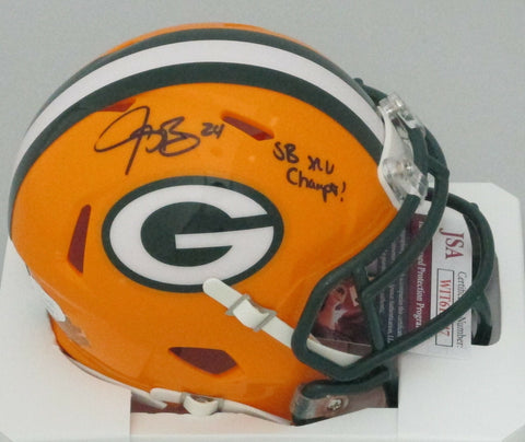 Packers JARRETT BUSH Signed Riddell Speed Mini Helmet AUTO w/ "XLV CHAMPS" - JSA