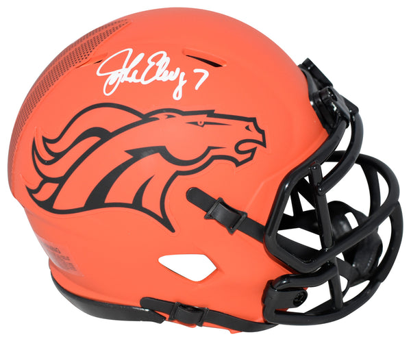 JOHN ELWAY AUTOGRAPHED DENVER BRONCOS RAVE SPEED MINI HELMET BECKETT