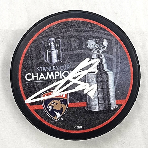 Sergei Bobrovsky Signed Florida Panthers 2024 Stanley Cup Hockey Puck Beckett