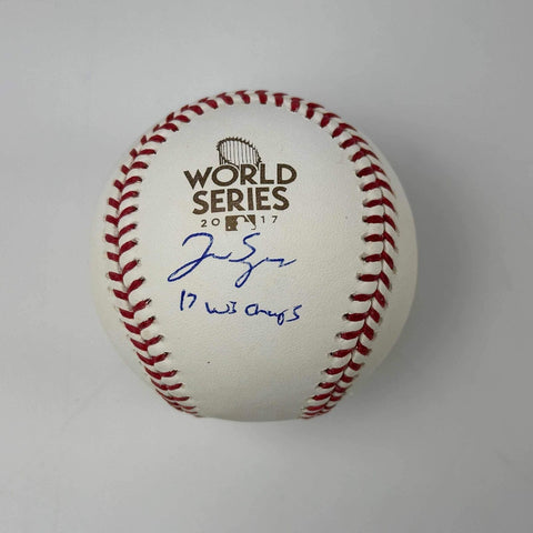 Autographed/Signed George Springer 2017 World Series Champs Baseball USASM COA