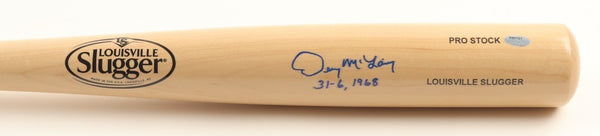 Denny McLain Signed Louisville Slugger Pro Stock Bat "31-6 1968" Detroit Tigers