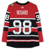Connor Bedard Autographed Blackhawks Authentic Adidas Retro Jersey Fanatics