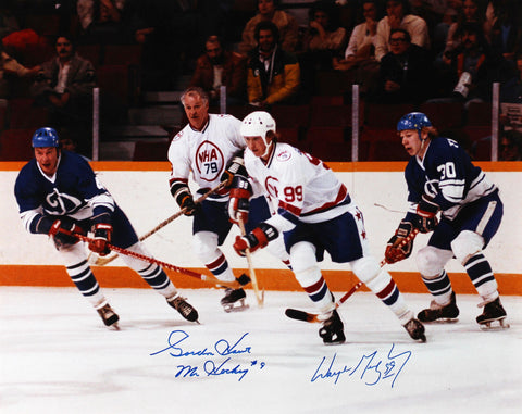 Wayne Gretzky & Gordie Howe Authentic Signed 16x20 Photo BAS #AD04323