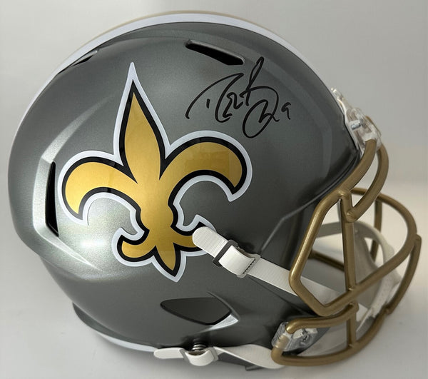 Saints SB Champ DREW BREES Signed Full Size FLASH Replica Speed Helmet AUTO BAS