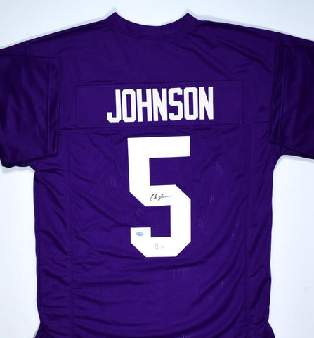 Chris Johnson Autographed Purple College Style Jersey - Beckett Hologram *Black
