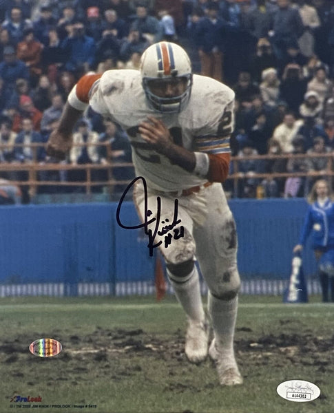 Jim Kiick Signed 8x10 Miami Dolphins Photo JSA AL44302